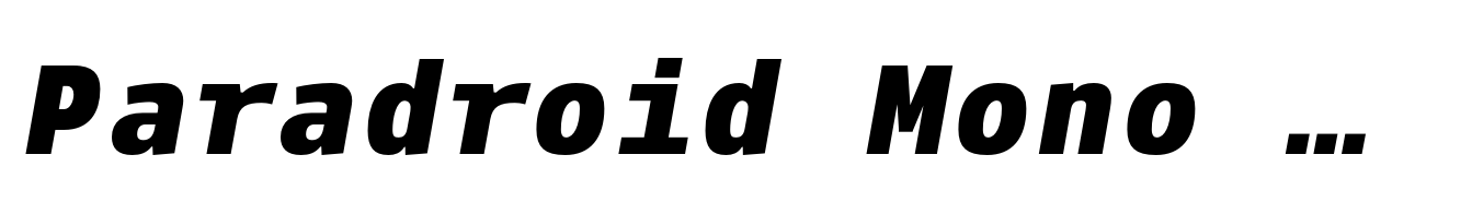 Paradroid Mono Extra Bold Italic